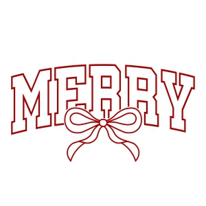 Merry with Bow SVG Svg