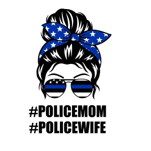Messy Bun Police Mom SVG Cut File, Police Wife SVG Messy Bun SVG