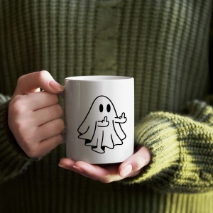 Middle Finger Ghost SVG, Funny Halloween Ghost SVG Halloween SVG
