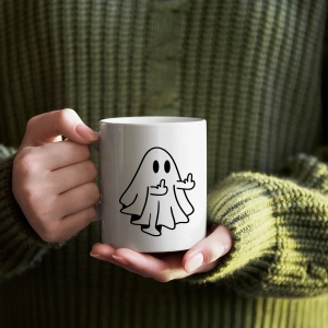 Middle Finger Ghost SVG, Funny Halloween Ghost SVG Ghost SVG
