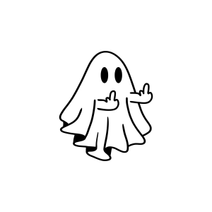 Middle Finger Ghost SVG, Funny Halloween Ghost SVG Halloween SVG