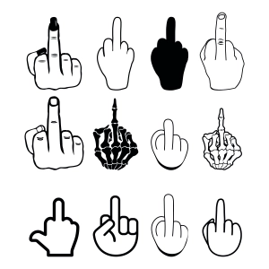 Middle Fingers Bundle SVG Cut Files, Instant Download Funny SVG