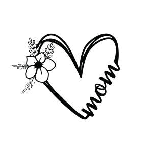 Mom Flower Heart SVG, Mom SVG Mom SVG