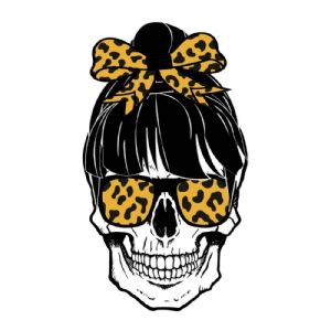 Mom Leopard Skull SVG, Mom Life Sublimation Mother's Day SVG