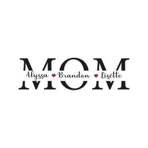 Mom Monogram SVG Cut File, Split Mom SVG Mom SVG
