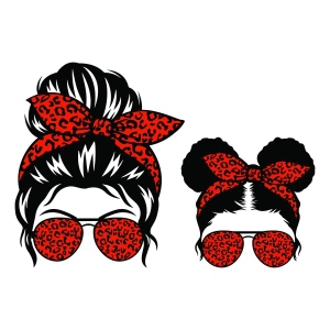 Leopard Messy Bun Momlife Kidlife SVG Cut File Messy Bun SVG