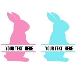 Monogram Easter Bunnies SVG Cut File, PNG, JPEG Easter Day SVG