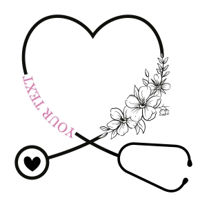 Monogram Floral Stethoscope SVG, Nurse SVG Nurse SVG