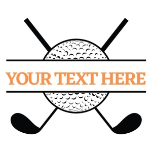 Monogram Golf Ball and Sticks SVG, Digital Download Golf SVG