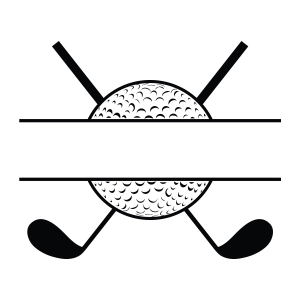 Monogram Golf Ball and Sticks SVG, Digital Download Golf SVG