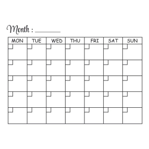 Month Planner SVG, Monthly Calendar with Notes SVG School SVG