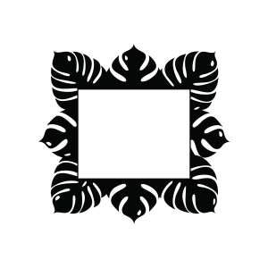 Monstera Frame SVG, Frame with Monstera Leaf SVG Leaves SVG