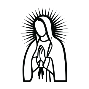 Mother Mary Outline Virgen de Guadalupe SVG T-shirt SVG