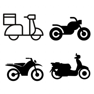 Motorcycle Bundle SVG Files, Motobike Clipart Transportation