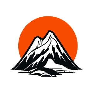 Mountain with Sun SVG for Cricut, Mountain SVG Mountain SVG