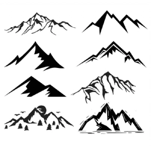 Mountains Silhouette SVG Bundle, Cut Files Mountain SVG