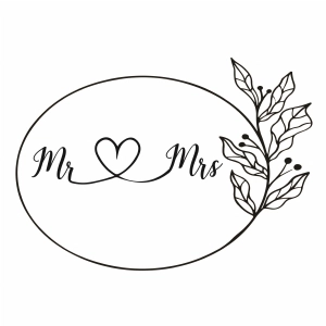 Mr & Mrs SVG Design Cut File, Mr and Mrs SVG Vector Wedding SVG