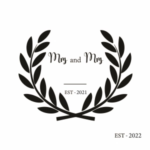 Mrs & Mrs with Wreath SVG Cut File, Lesbian Wedding SVG Wedding SVG