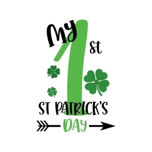 My 1st St Patricks Day with Shamrocks SVG, Baby Onesie Design Shamrock SVG