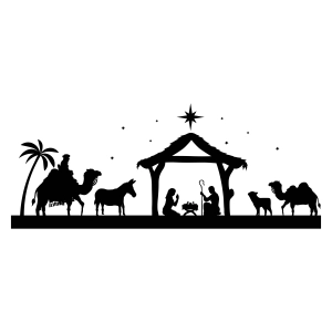 Nativity Scene Silhouette SVG, Christmas SVG Instant Download Christmas SVG