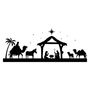 Nativity Scene Silhouette Christmas SVG, Instant Download Christmas SVG
