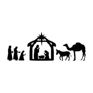 Nativity Scene Silhouette, Nativity Scene SVG Cut File Christmas SVG