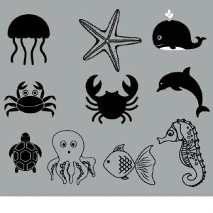 Nautical Life SVG Bundle, Sea Life Bundle Vector Instant Download Sea Life and Creatures SVG