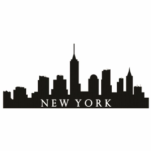 New York Skyline Silhouette SVG Cut File, New York Vector Instant Download Vector Illustration