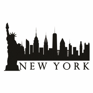 New York Skyline Silhouette SVG, New York Vector Instant Download Vector Illustration