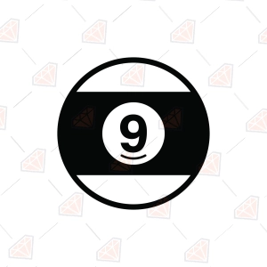 Nine Ball SVG – 9 Ball Pool Cut File for Shirts