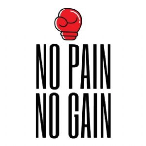 No Pain No Gain SVG with Boxing Gloves, Motivation Quotes T-shirt SVG