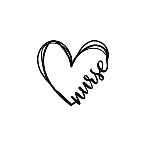 Nurse SVG with Doodle Heart, Nurse Heart SVG Nurse SVG