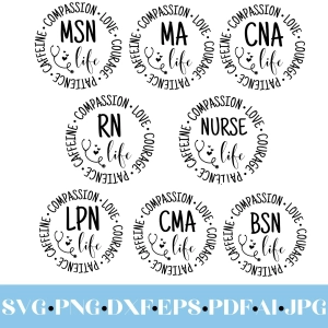 Nurse Life SVG Bundle, CNA SVG, RN SVG Nurse SVG