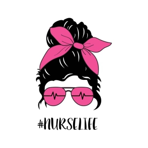 Messy Bun Nurse Life SVG & PNG File for Cricut Messy Bun SVG