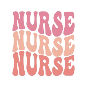 Nurse Wavy Design SVG, Retro Text Nurse SVG