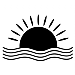 Ocean Sun SVG Vector Files, Sea Sun Clipart Instant Download Vector Illustration