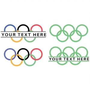 Olympic Rings SVG, Monogram Olympic Rings Vector Files Symbols