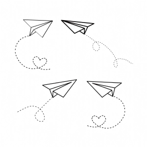 Paper Airplane Path SVG Bundle, Paper Airplane Bundle Instant Download Drawings