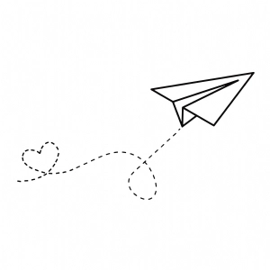 Paper Airplane with Heart SVG, Airplane Path SVG Digital Download Airplane SVG