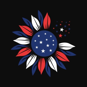 Patriotic Sunflower SVG, 4th Of July SVG Cut File 4th Of July SVG