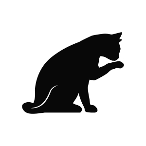 Paw Licking Cat Silhouette SVG, Download Now Cat SVG