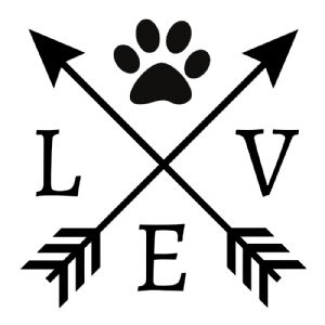Love Crossed Arrow Paw SVG Cut File, Love Paw Instant Download Dog SVG