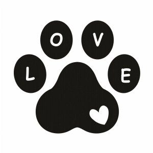 Paw Love SVG Cut File Dog SVG