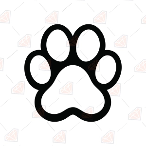 Paw Outline SVG, Pawprint Clipart