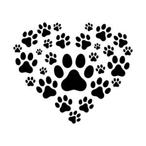 Paw Print Heart SVG design Dog SVG