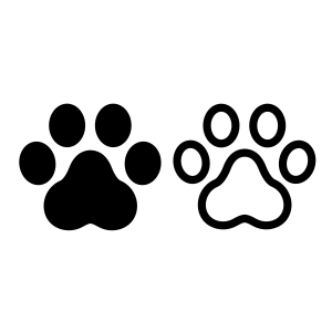 Paw Clipart and Outline SVG, Instant Download Dog SVG
