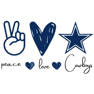 Peace Love Cowboy SVG Cut File, Peace Love Rodeo SVG USA SVG