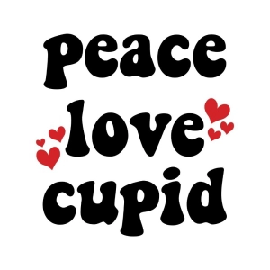 Peace Love Cupid SVG, Cute Valentine's Day SVG Love SVG