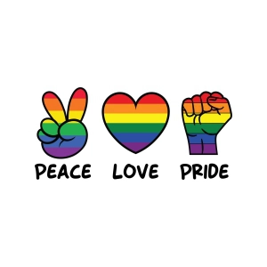 Peace Love Pride SVG with Fist, LGBTQ Lgbt Pride SVG