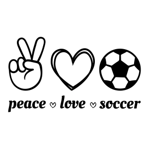 Peace Love Soccer SVG, Soccer Ball Sublimation SVG Clipart Instant Design Football SVG